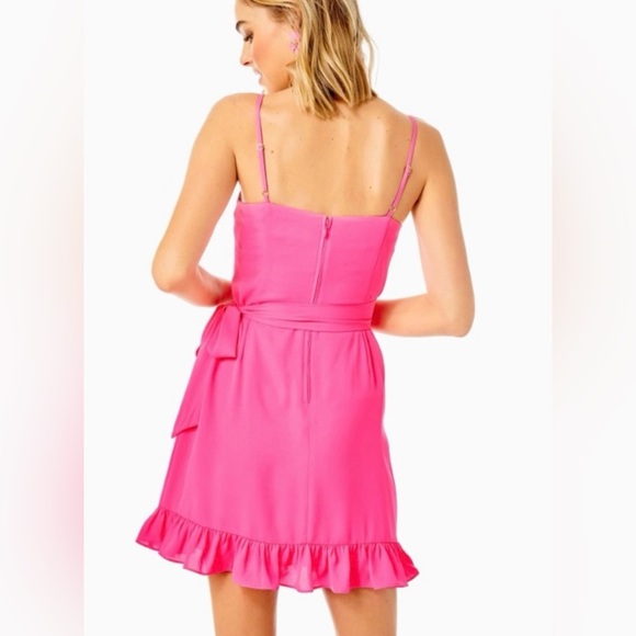 Elegant Pink Ruffle Dress - Picture 2 of 11